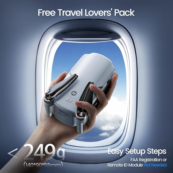 Holy Stone HS360E GPS EIS Drones for Adults with Camera 4K, 249g FAA Compliant Lightweight Foldable